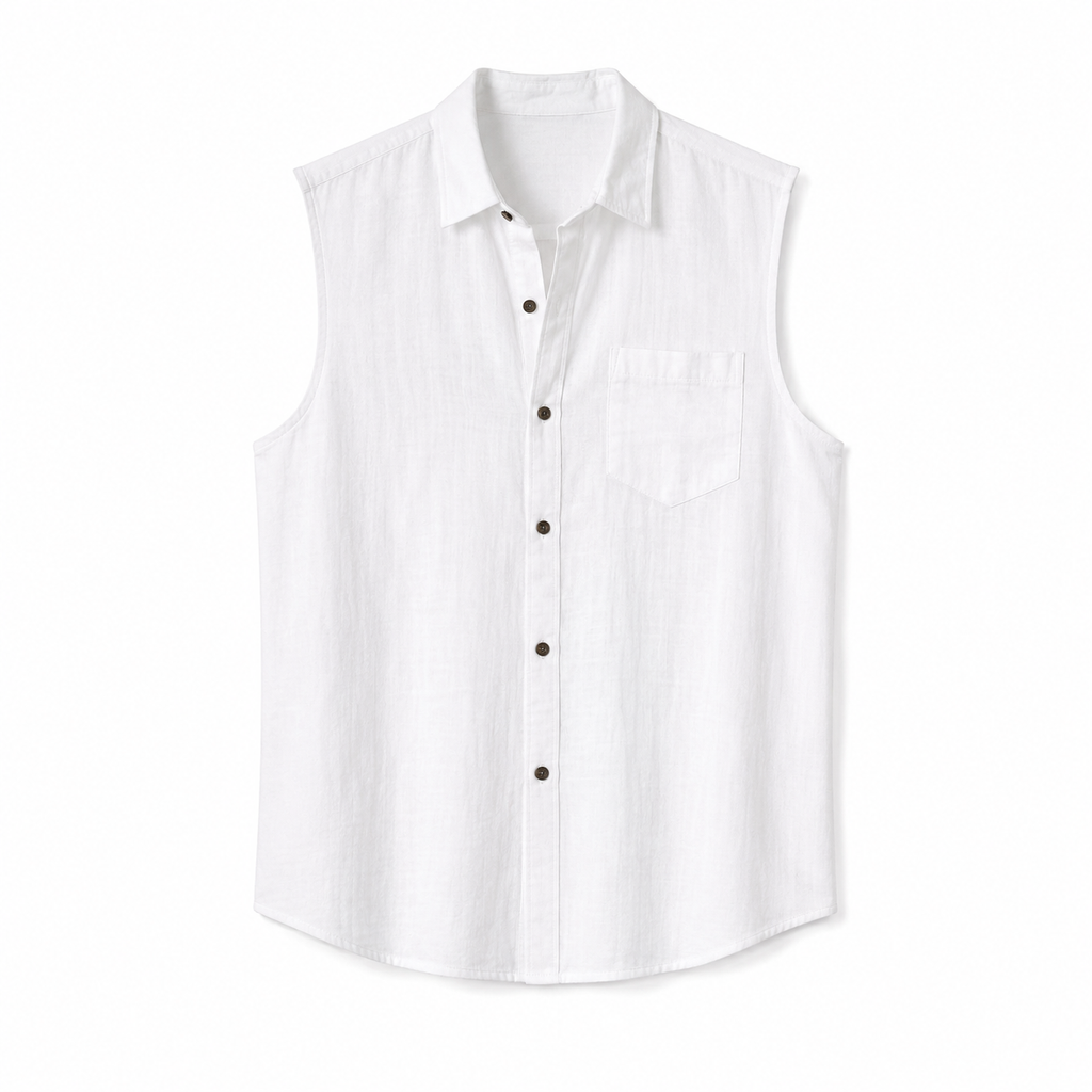 Camisa de Lino Sin Mangas