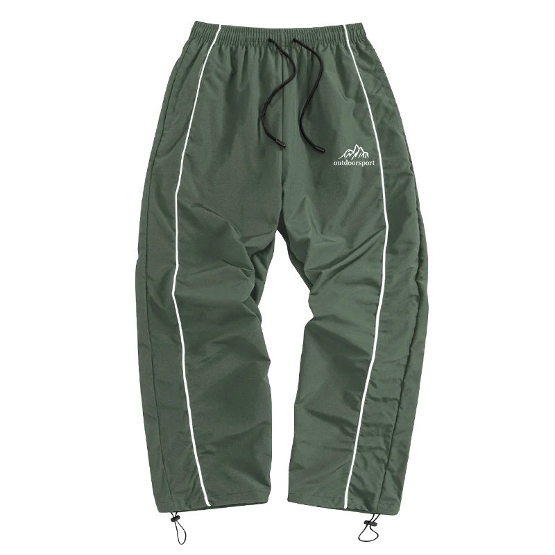 Men's Mountain Print Trendy Sporty Pants with Lines Gym Workout Running Trousers with Side Pockets Athletic Quick Dry Sweatpants