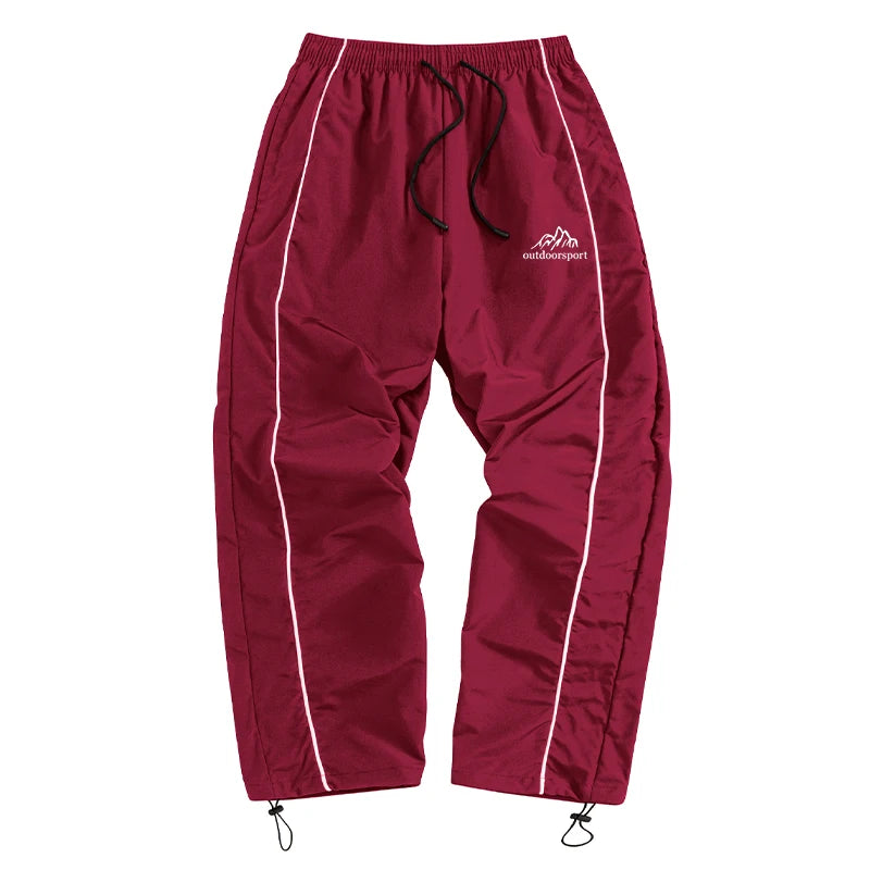 Men's Mountain Print Trendy Sporty Pants with Lines Gym Workout Running Trousers with Side Pockets Athletic Quick Dry Sweatpants