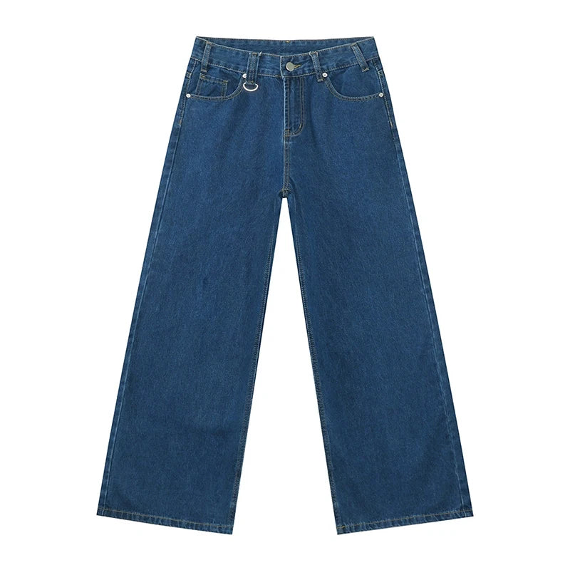 IEFB Vintage Men's Baggy Denim Trousers 2023 New Streetwear Wide Leg  Loose Denim Pants Fashion Distressed Straight Pants 9C1519