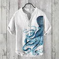 Summer Casual Men's Short Sleeve POLO Shirt Imitation Linen Printed POLO Shirt Maldives Hawaiian Vintage Clothing