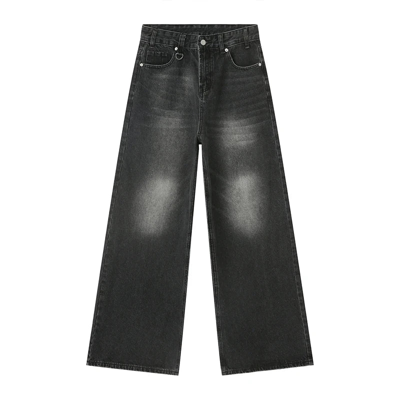 IEFB Vintage Men's Baggy Denim Trousers 2023 New Streetwear Wide Leg  Loose Denim Pants Fashion Distressed Straight Pants 9C1519