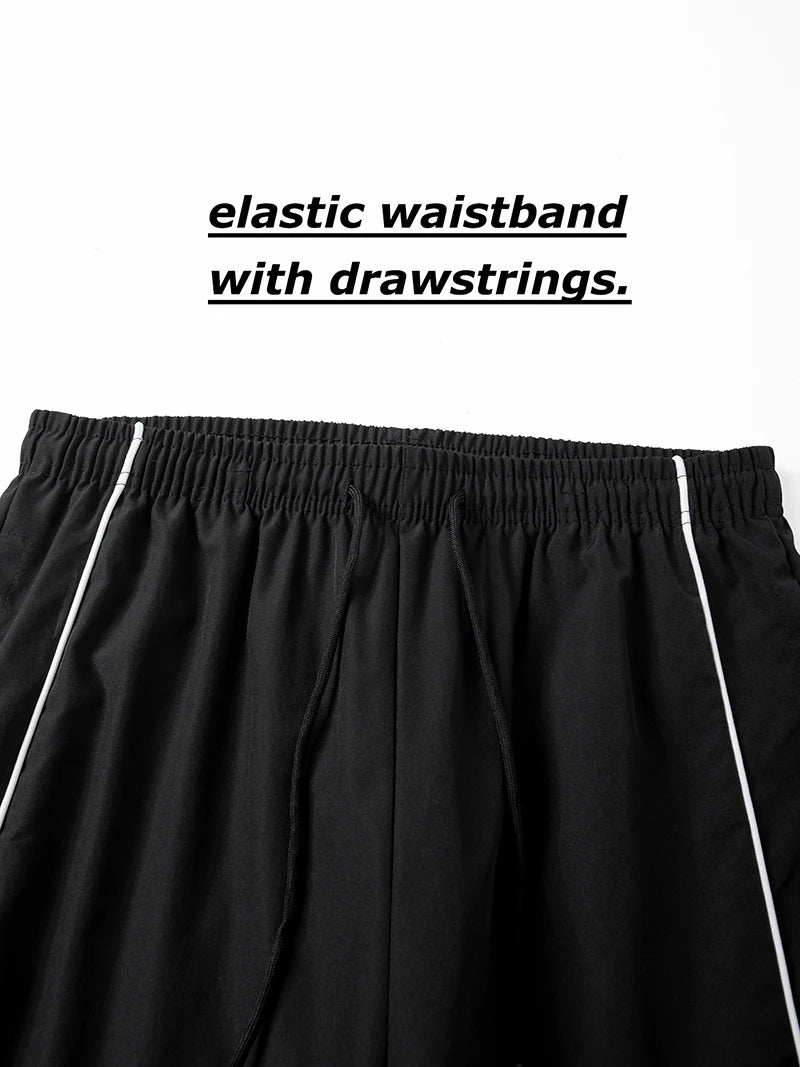 Men's Mountain Print Trendy Sporty Pants with Lines Gym Workout Running Trousers with Side Pockets Athletic Quick Dry Sweatpants