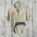 Men's Short Sleeve POLO Shirt Imitation Linen POLO Shirt Hot Sale Casual Japanese Vintage Hawaiian Vacation Men's Clothing